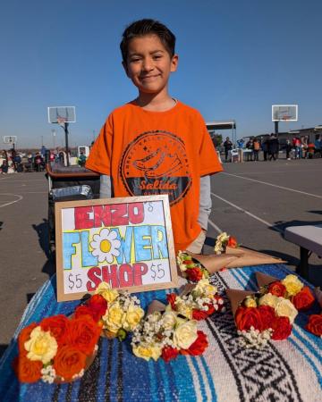 Image Student selling their wares at Market Day